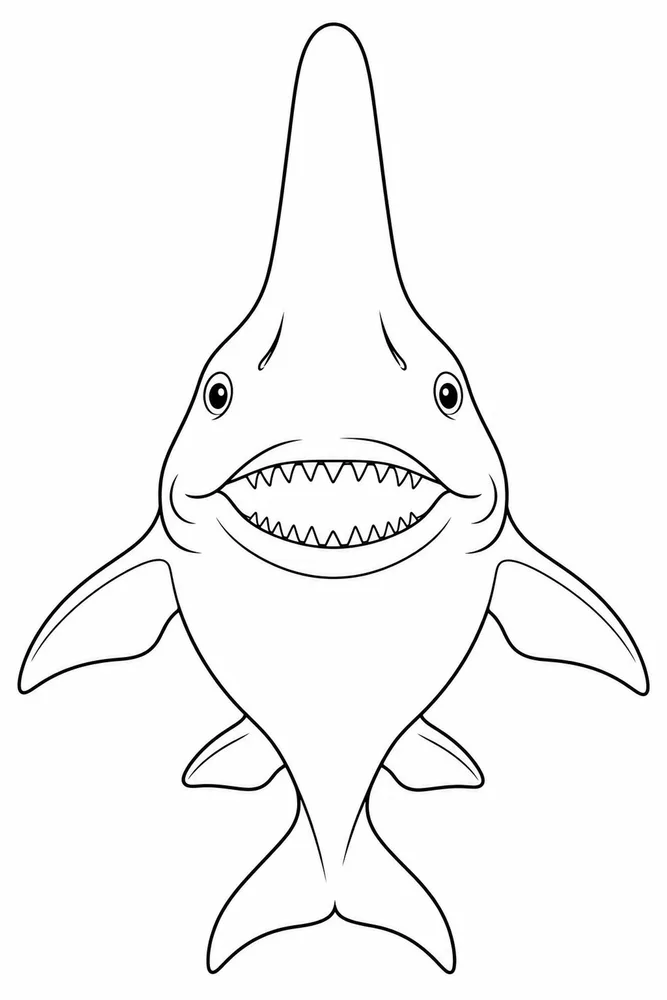 Goblin Shark Goblin Shark Friendly Front View coloring page