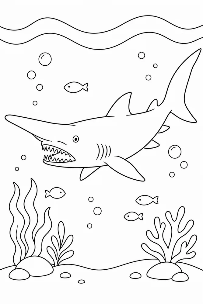 Goblin Shark Goblin Shark Ocean Waves coloring page