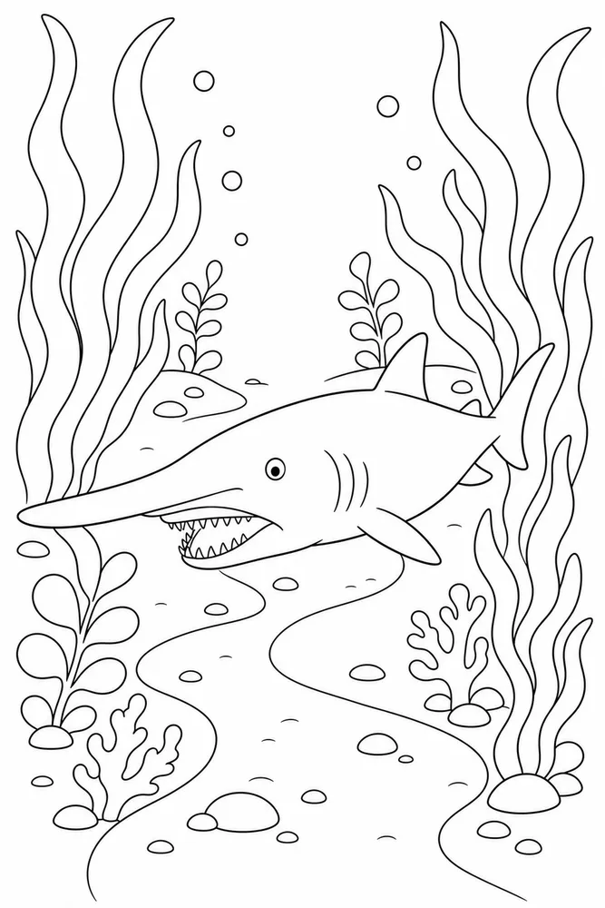 Goblin Shark Goblin Shark Seaweed Path coloring page