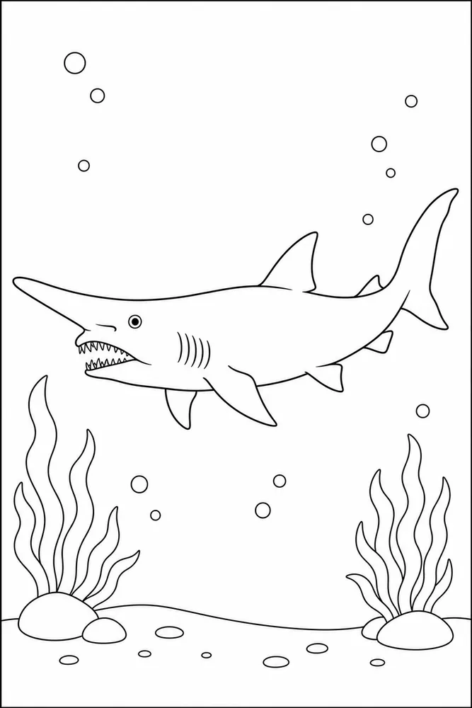 Goblin Shark Goblin Shark Side Profile coloring page