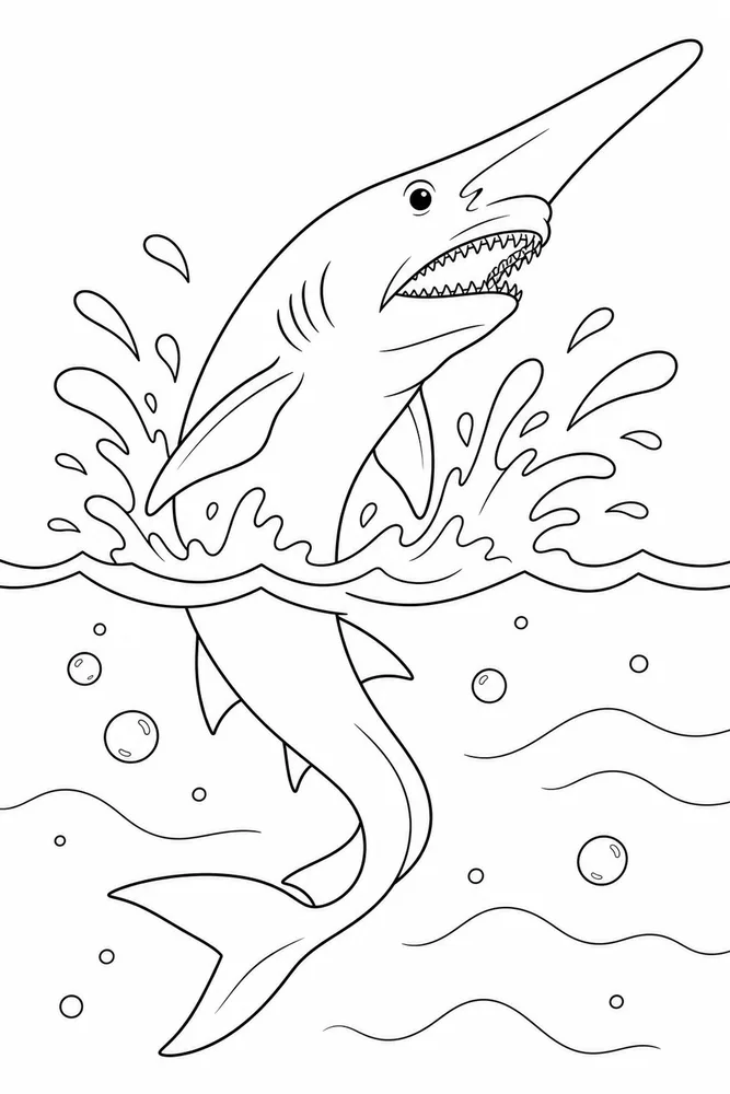 Goblin Shark Goblin Shark Surface Splash coloring page