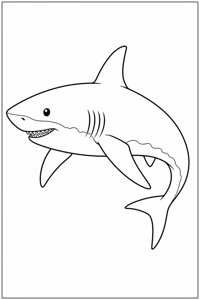 Great White Shark Great White Shark Side Profile coloring page