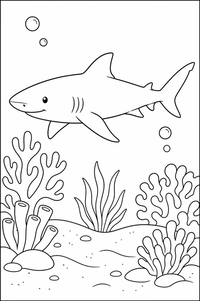 Lemon Shark Lemon Shark Coral Garden coloring page