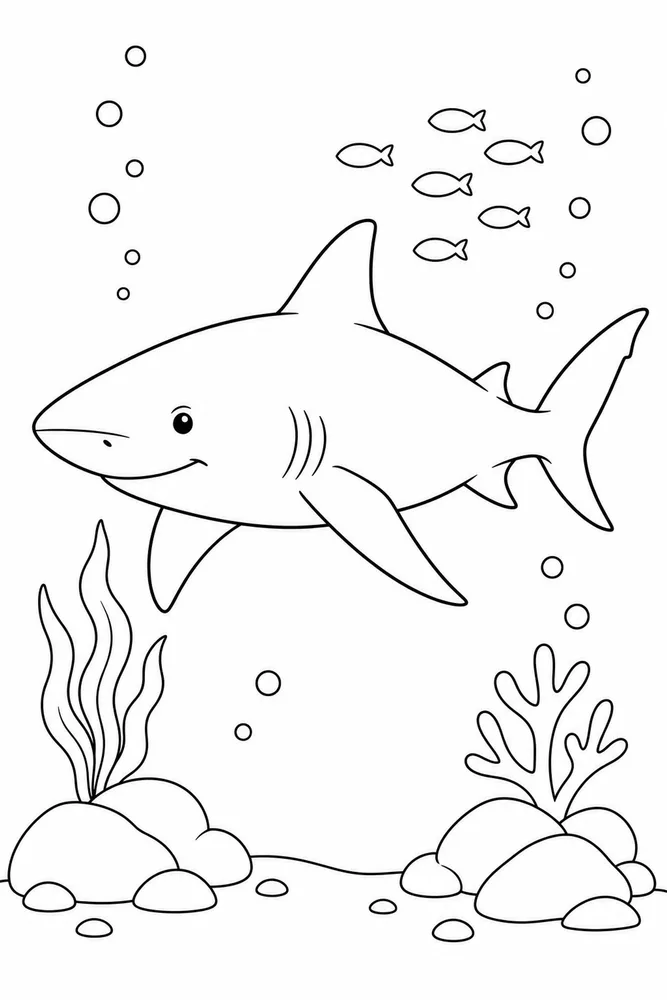 Lemon Shark Lemon Shark Deep Sea Outline coloring page