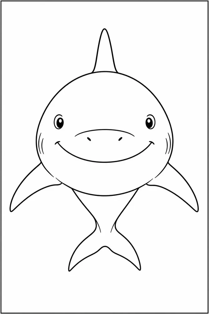 Lemon Shark Lemon Shark Friendly Front View coloring page