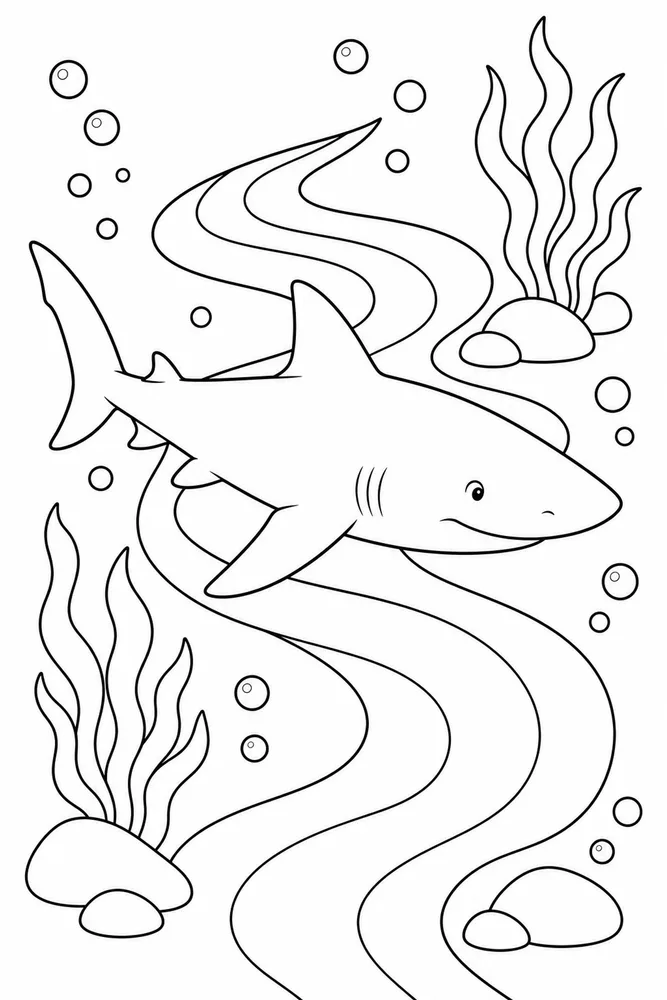 Lemon Shark Lemon Shark Seaweed Path coloring page
