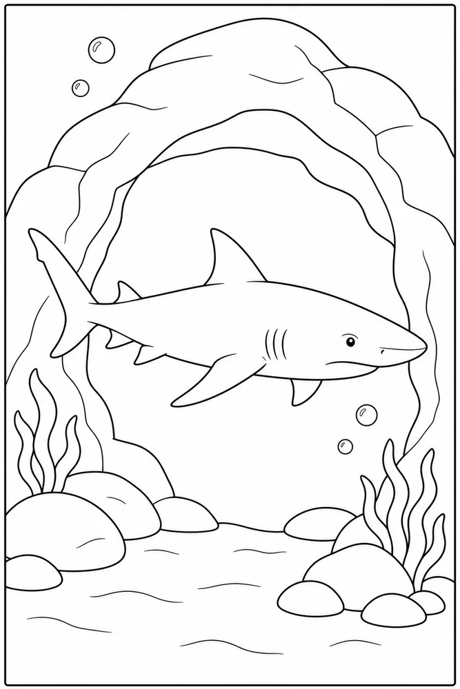 Lemon Shark Lemon Shark Underwater Cave coloring page