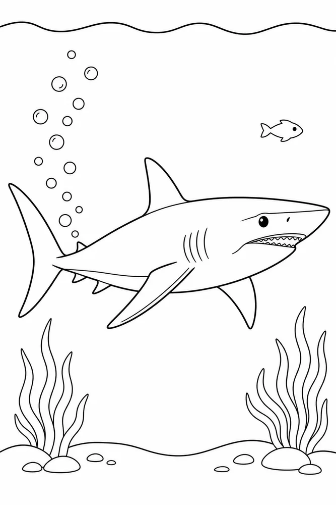 Mako Shark Mako Shark Bubble Trail coloring page