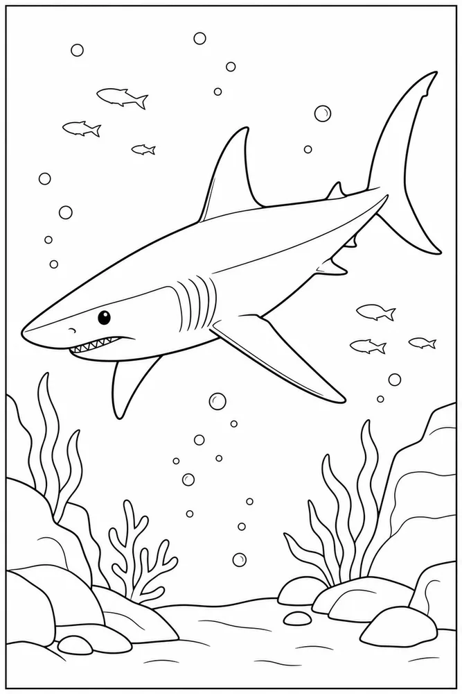 Mako Shark Mako Shark Deep Sea Outline coloring page