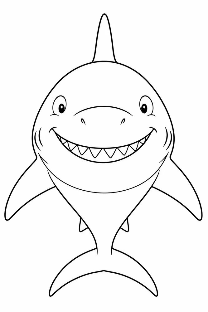 Mako Shark Mako Shark Friendly Front View coloring page