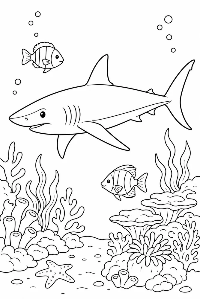 Mako Shark Mako Shark Reef Swim coloring page