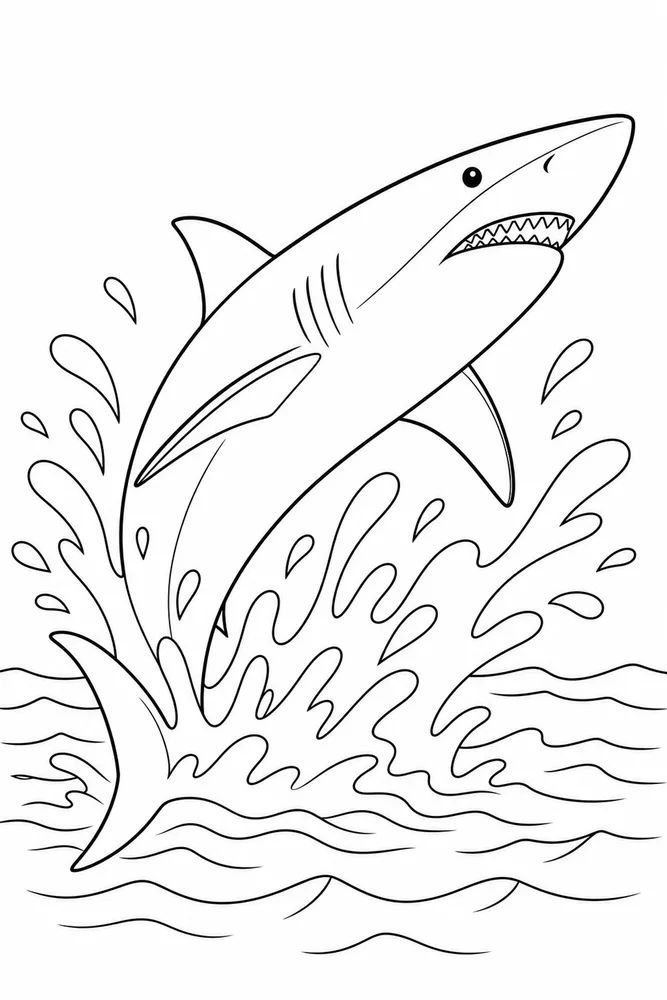 Mako Shark Mako Shark Surface Splash coloring page