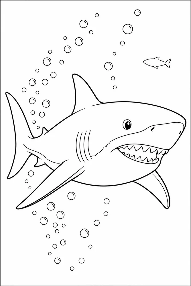Megalodon Shark Megalodon Bubble Trail coloring page