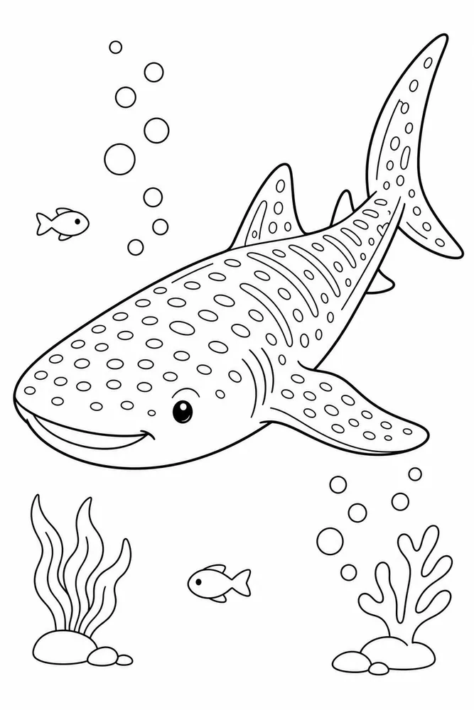 Whale Shark Whale Shark Bubble Trail coloring page