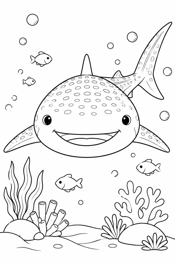 Whale Shark Whale Shark Friendly Front View coloring page