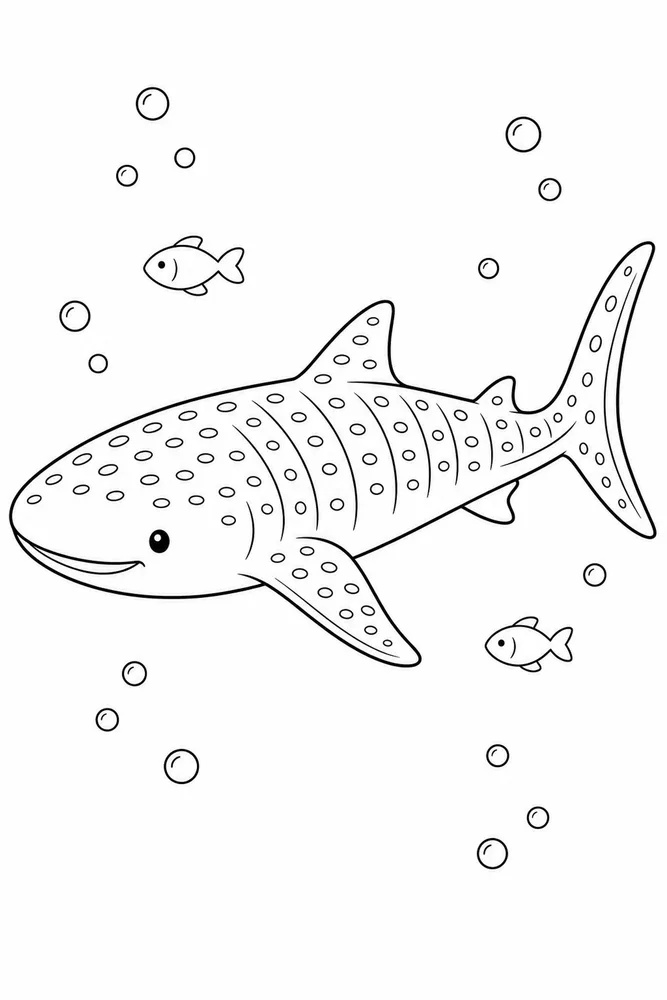 Whale Shark Whale Shark Side Profile coloring page