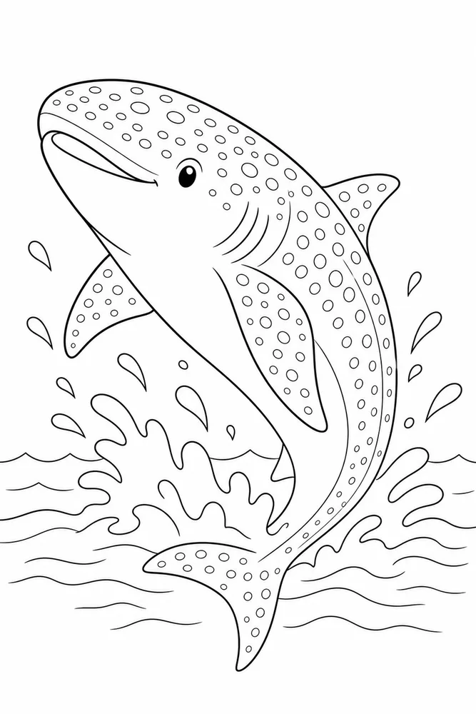 Whale Shark Whale Shark Surface Splash coloring page
