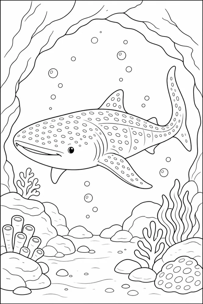 Whale Shark Whale Shark Underwater Cave coloring page