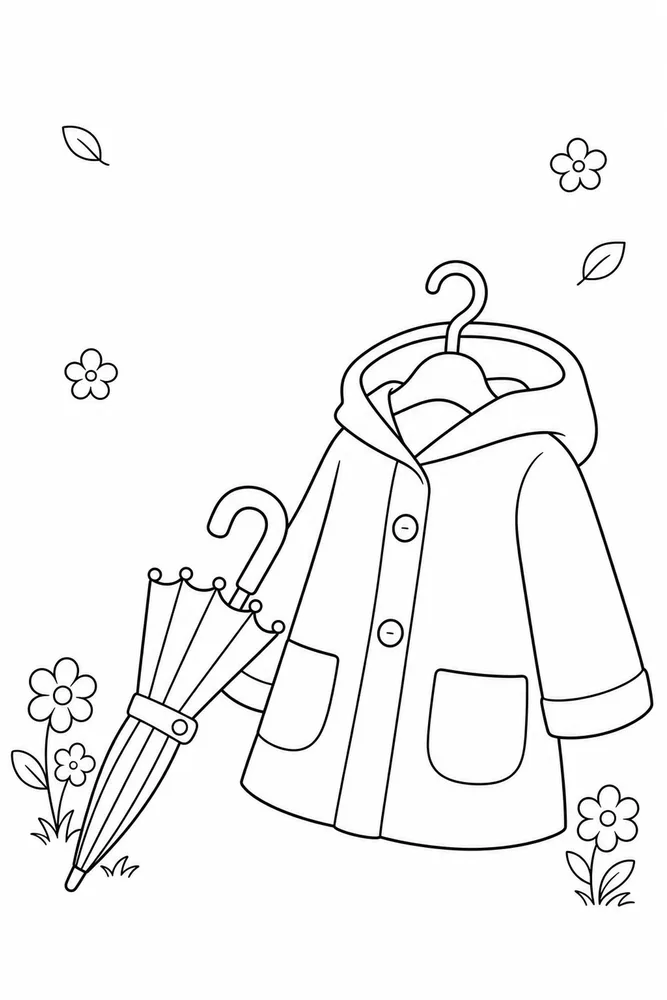 Spring Clothes Spring clothes easy beginner page coloring page