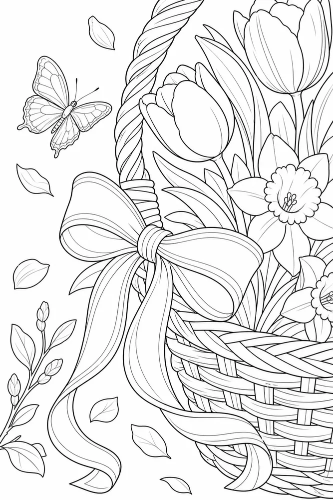 Spring Months Spring months close up detail coloring page