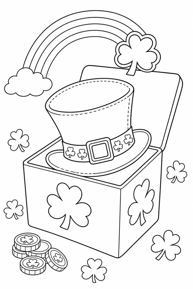 Easy St Patricks Day Easy st patricks day activity scene coloring page