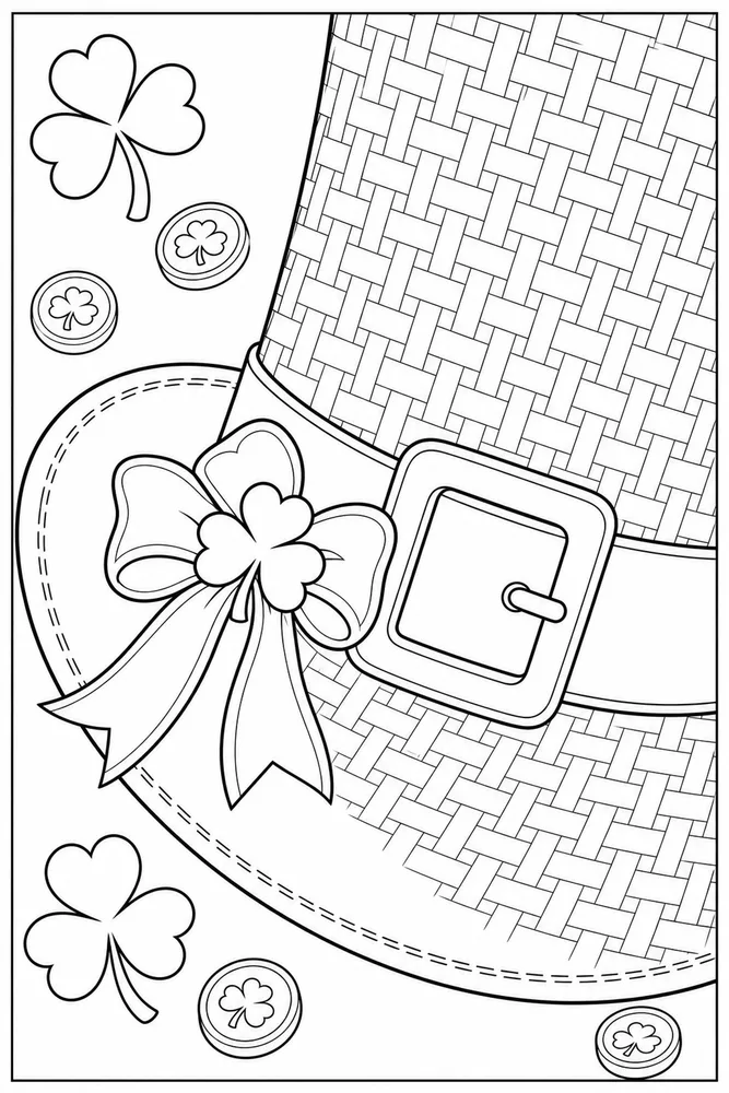 Easy St Patricks Day Easy st patricks day close up detail coloring page