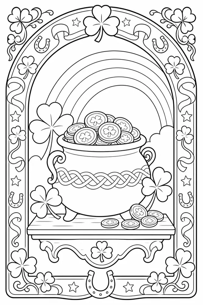 Easy St Patricks Day Easy st patricks day decorative border coloring page