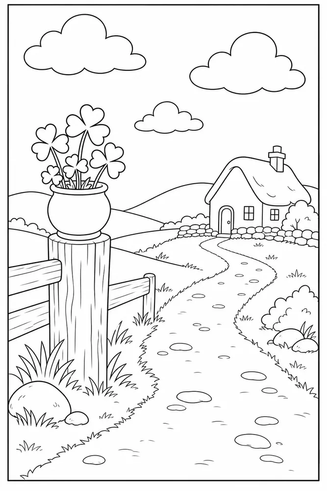 Easy St Patricks Day Easy st patricks day habitat background coloring page