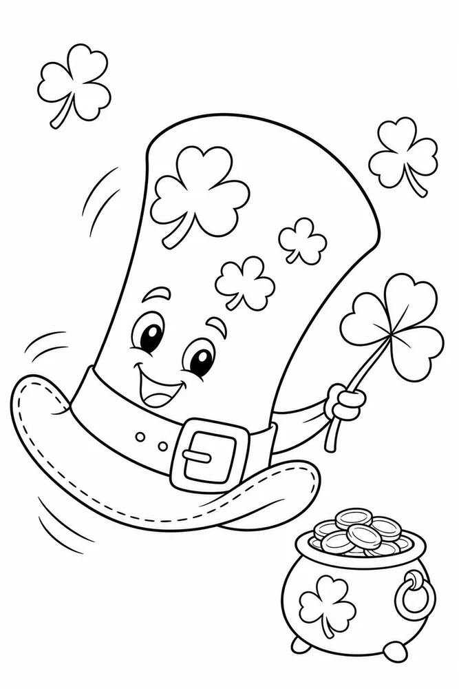 Easy St Patricks Day Easy st patricks day playful pose coloring page