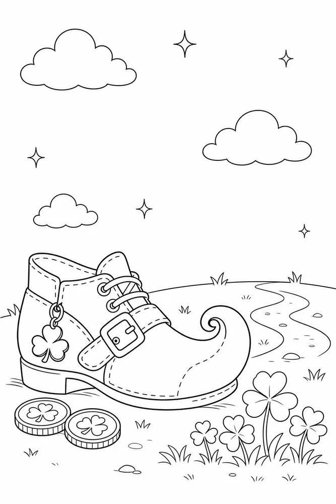 Easy St Patricks Day Easy st patricks day simple scene coloring page