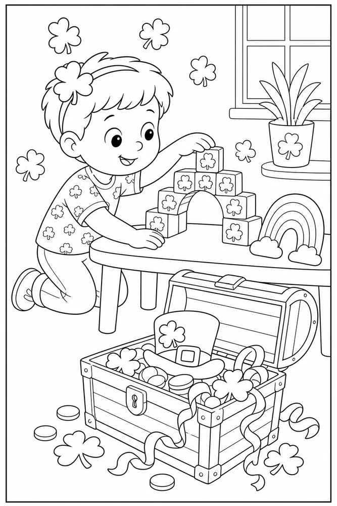 Preschool St Patricks Day Preschool st patricks day activity scene coloring page
