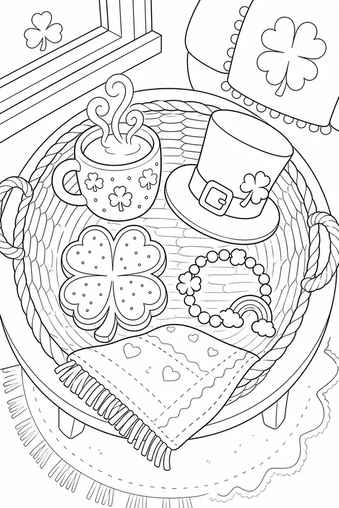 Preschool St Patricks Day Preschool st patricks day cozy indoor moment coloring page