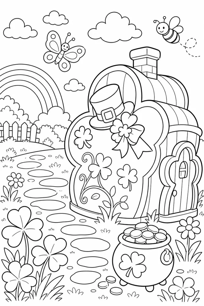 Preschool St Patricks Day Preschool st patricks day garden setting coloring page