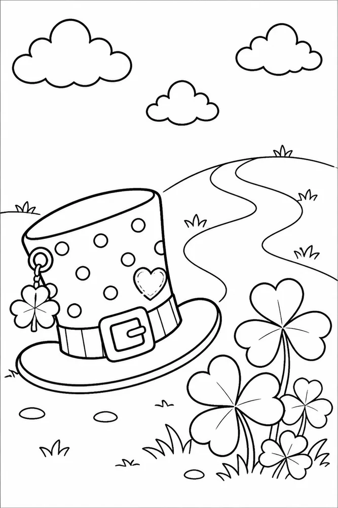 Preschool St Patricks Day Preschool st patricks day simple scene coloring page
