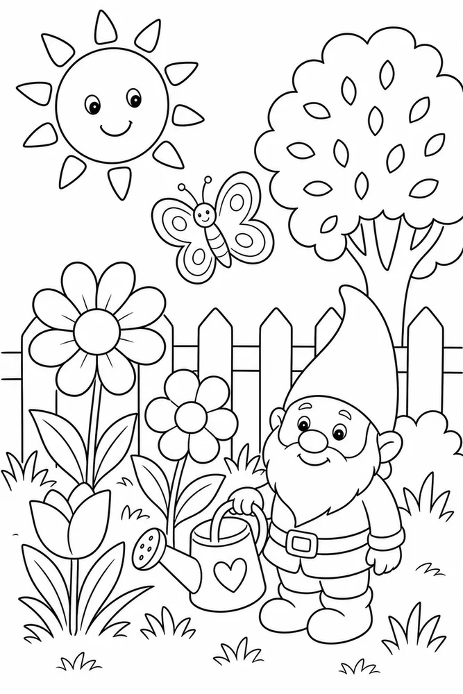 Easy Summer Summer Garden coloring page