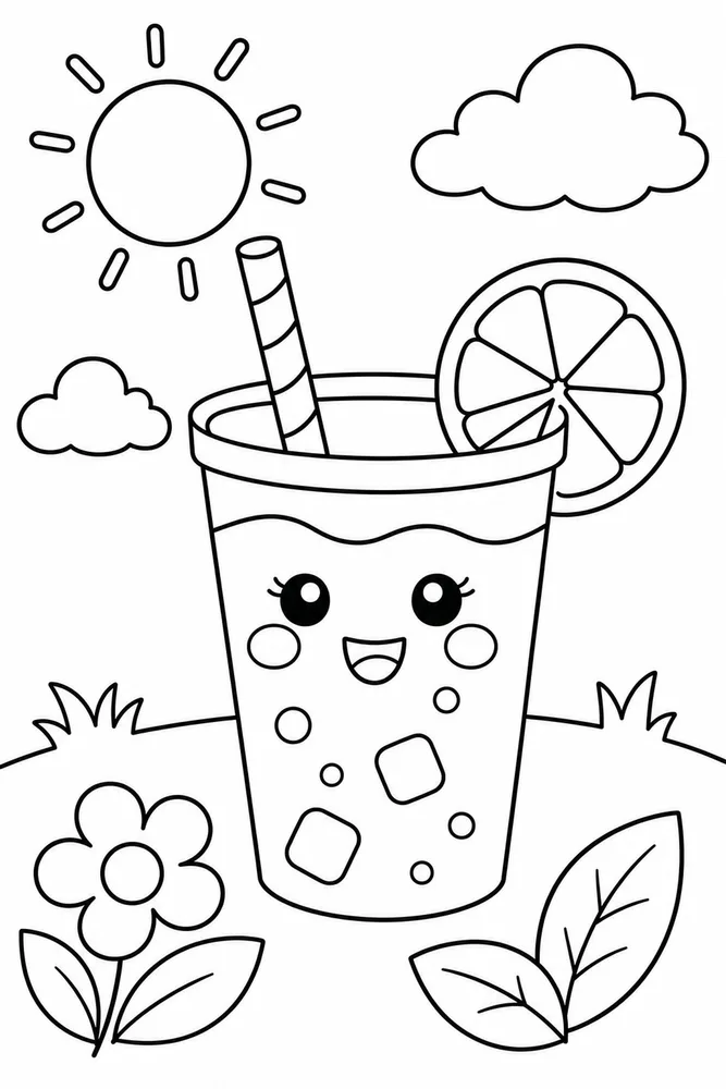Preschool Summer Lemonade Cup coloring page