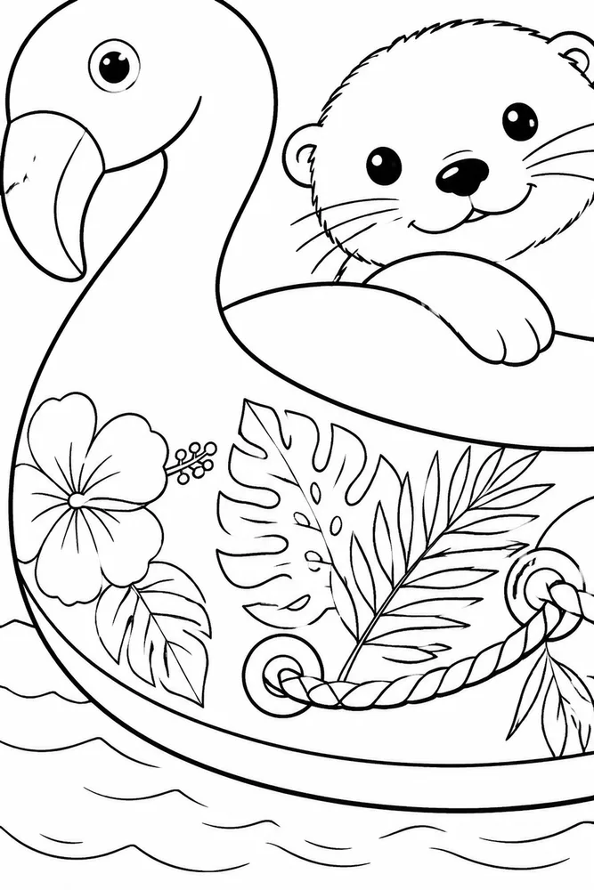 Summer Animals Summer animals close up detail coloring page