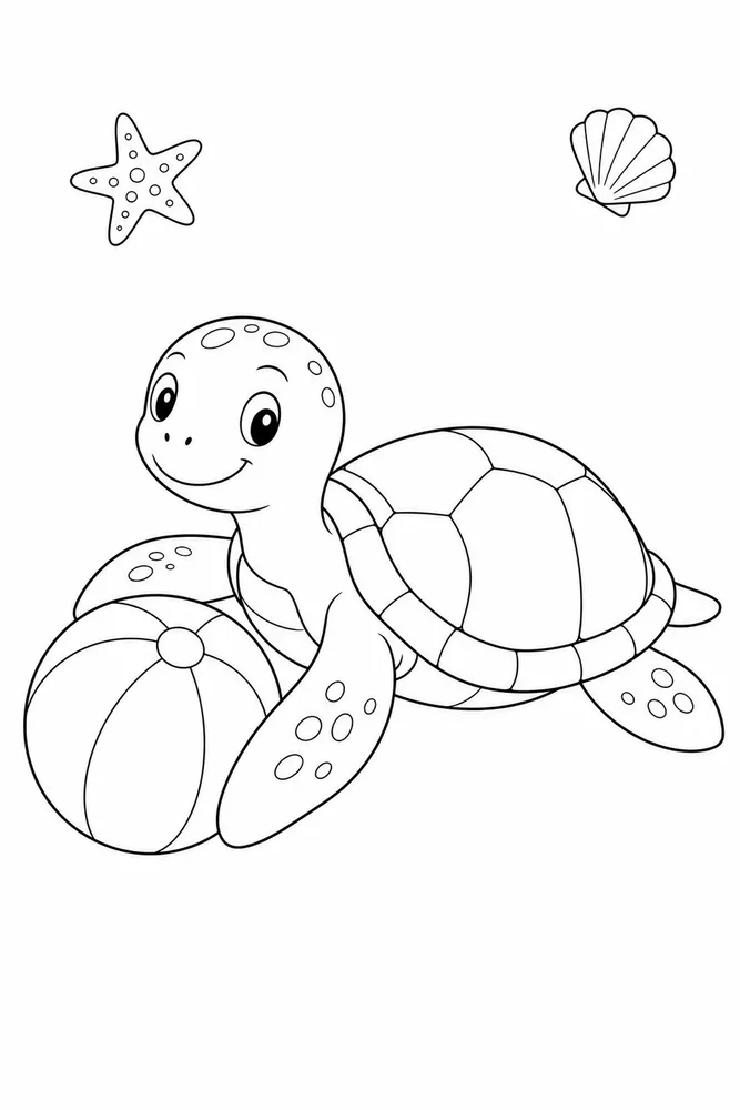 Summer Animals Summer animals easy beginner page coloring page