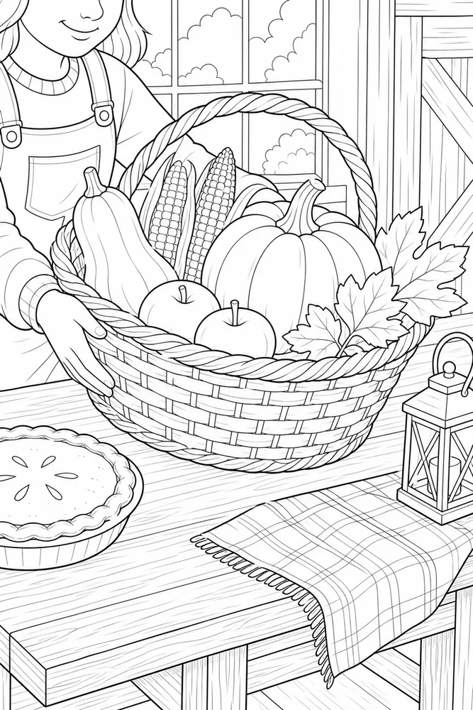 Happy Thanksgiving Happy thanksgiving activity scene coloring page