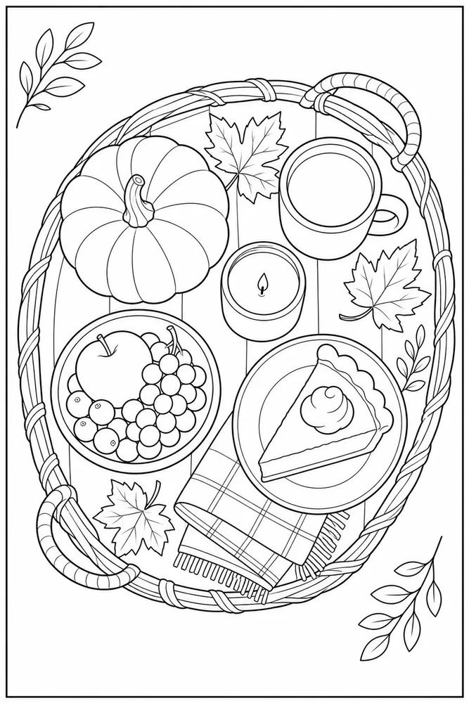 Happy Thanksgiving Happy thanksgiving cozy indoor moment coloring page