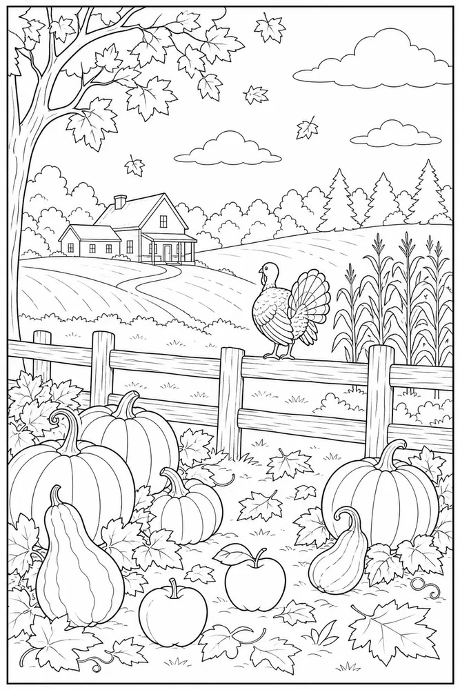 Happy Thanksgiving Happy thanksgiving habitat background coloring page
