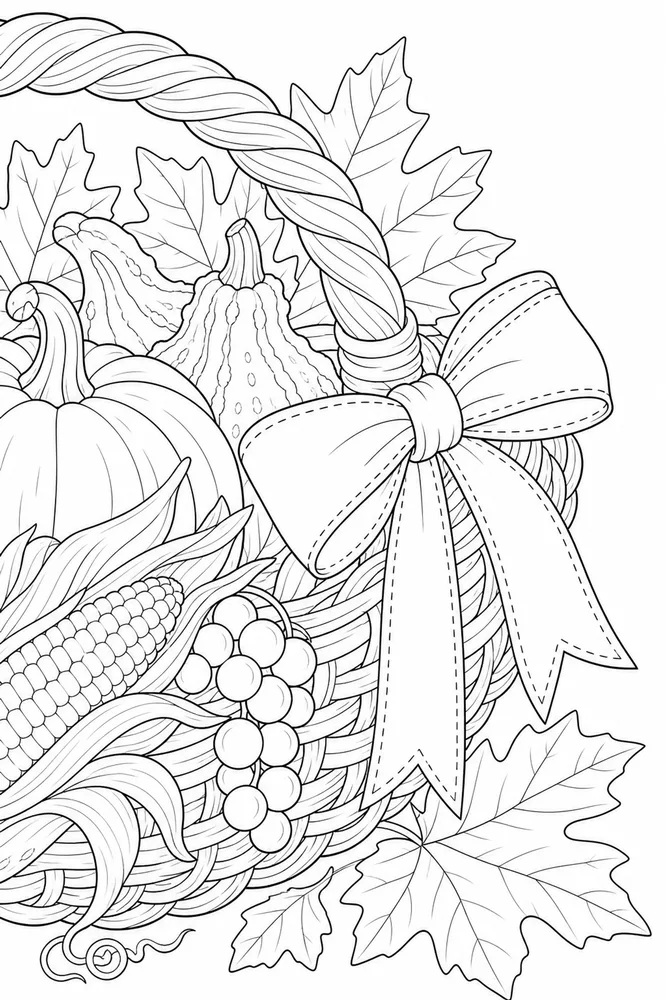 Thanksgiving for Adults Thanksgiving for adults close up detail coloring page