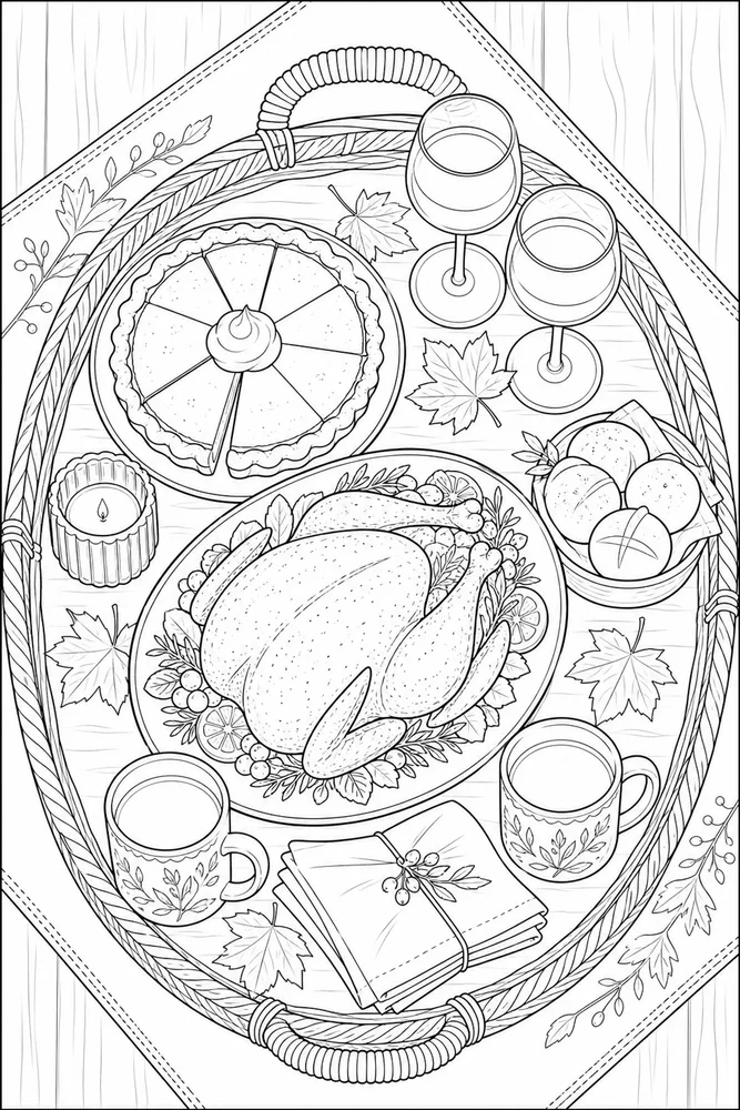 Thanksgiving for Adults Thanksgiving for adults cozy indoor moment coloring page