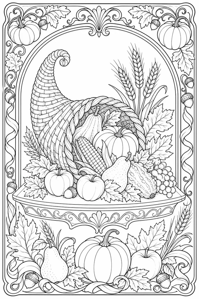 Thanksgiving for Adults Thanksgiving for adults decorative border coloring page