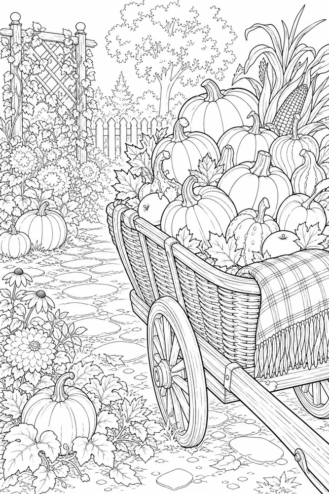Thanksgiving for Adults Thanksgiving for adults garden setting coloring page