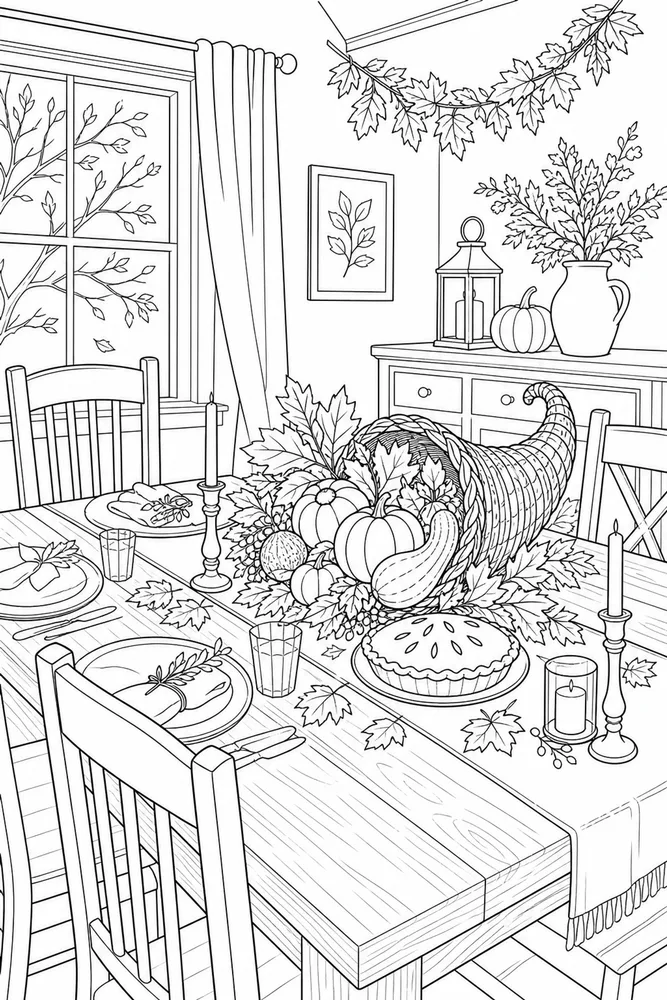 Thanksgiving for Adults Thanksgiving for adults habitat background coloring page