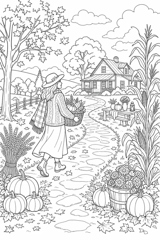 Thanksgiving for Adults Thanksgiving for adults outdoor path coloring page