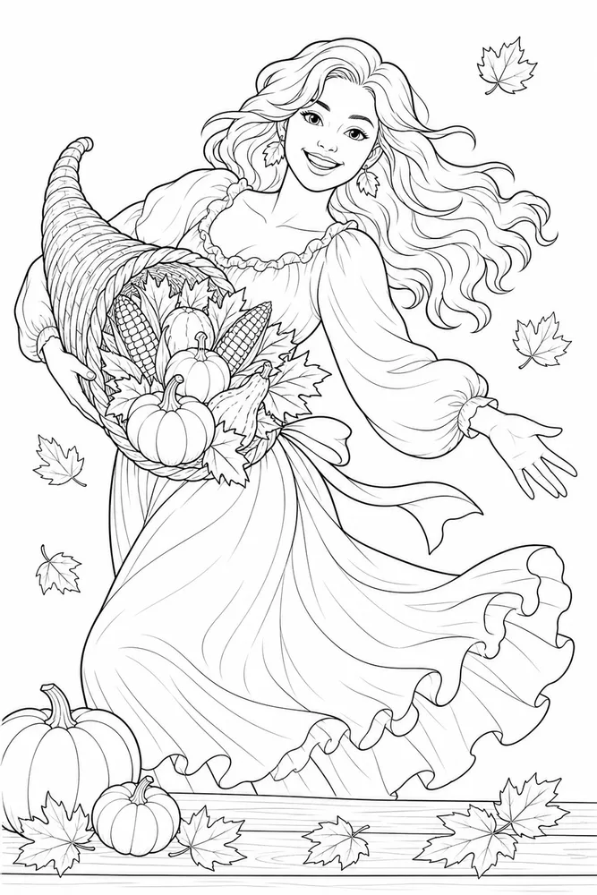 Thanksgiving for Adults Thanksgiving for adults playful pose coloring page