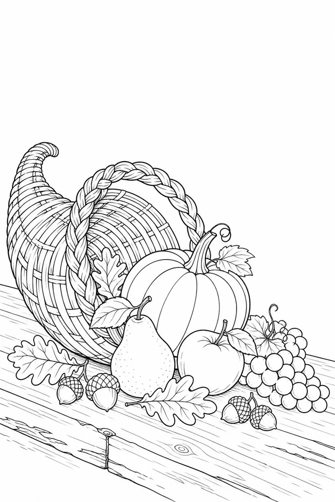 Thanksgiving for Adults Thanksgiving for adults simple scene coloring page