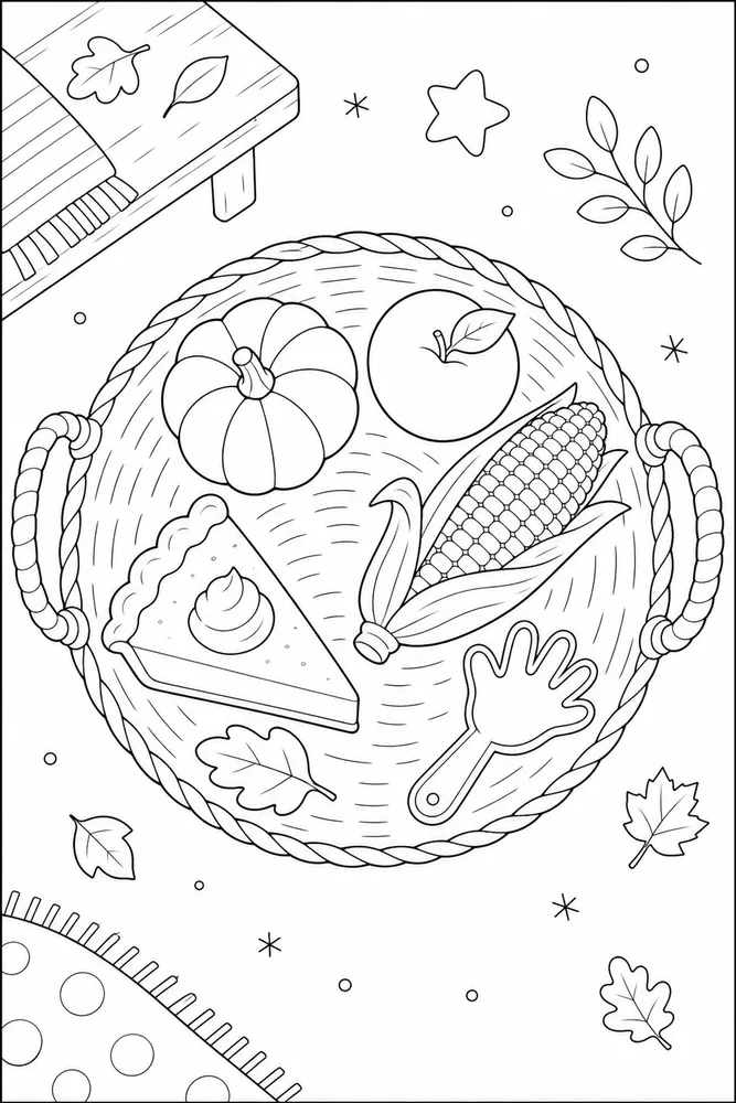 Thanksgiving Preschool Thanksgiving preschool cozy indoor moment coloring page